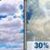 Friday: A 30 percent chance of showers and thunderstorms after 1pm.  Mostly cloudy, with a high near 83. South wind around 15 mph, with gusts as high as 30 mph. 