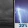 Wednesday Night: A slight chance of showers between 1am and 4am, then a slight chance of showers and thunderstorms after 4am.  Cloudy, with a low around 61. North northeast wind around 10 mph.  Chance of precipitation is 20%.