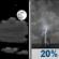 Wednesday Night: Partly Cloudy then Slight Chance Showers And Thunderstorms