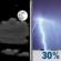 Tonight: A 30 percent chance of showers and thunderstorms, mainly after 4am.  Mostly cloudy, with a low around 78. South wind 10 to 15 mph, with gusts as high as 20 mph. 