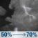 Thursday Night: A chance of showers and thunderstorms before 1am, then showers and thunderstorms likely. Mostly cloudy. Low around 70, with temperatures rising to around 72 overnight. East southeast wind around 5 mph. Chance of precipitation is 70%. New rainfall amounts between 1 and 2 inches possible. Thursday Night: Chance Showers And Thunderstorms