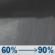 Friday Night: Showers and possibly a thunderstorm. Low around 48. South southeast wind 10 to 15 mph, with gusts as high as 25 mph. Chance of precipitation is 90%. New rainfall amounts between a quarter and half of an inch possible. Friday Night: Showers and possibly a thunderstorm. Low around 48. South southeast wind 10 to 15 mph, with gusts as high as 25 mph. Chance of precipitation is 90%. New rainfall amounts between a quarter and half of an inch possible.