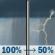 Monday: Showers and possibly a thunderstorm before noon, then a chance of showers and thunderstorms between noon and 3pm. High near 67. Southeast wind 5 to 10 mph, with gusts as high as 20 mph. Chance of precipitation is 100%. New rainfall amounts between a half and three quarters of an inch possible. Monday: Showers and possibly a thunderstorm before noon, then a chance of showers and thunderstorms between noon and 3pm. High near 67. Southeast wind 5 to 10 mph, with gusts as high as 20 mph. Chance of precipitation is 100%. New rainfall amounts between a half and three quarters of an inch possible.