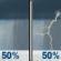 Thursday: A 50 percent chance of showers and thunderstorms. Cloudy, with a high near 69. East wind 10 to 15 mph, with gusts as high as 20 mph. Thursday: A 50 percent chance of showers and thunderstorms. Cloudy, with a high near 69. East wind 10 to 15 mph, with gusts as high as 20 mph.