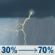 Wednesday: Showers and thunderstorms likely, mainly between 1pm and 4pm, then showers likely and possibly a thunderstorm after 4pm. Mostly cloudy, with a high near 79. South wind around 15 mph, with gusts as high as 25 mph. Chance of precipitation is 70%. Wednesday: Showers and thunderstorms likely, mainly between 1pm and 4pm, then showers likely and possibly a thunderstorm after 4pm. Mostly cloudy, with a high near 79. South wind around 15 mph, with gusts as high as 25 mph. Chance of precipitation is 70%.
