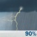Friday: Showers and thunderstorms, mainly before 5pm. High near 65. East southeast wind around 15 mph, with gusts as high as 25 mph. Chance of precipitation is 90%. New rainfall amounts between 1 and 2 inches possible. Friday: Showers and thunderstorms, mainly before 5pm. High near 65. East southeast wind around 15 mph, with gusts as high as 25 mph. Chance of precipitation is 90%. New rainfall amounts between 1 and 2 inches possible.