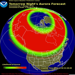 Auroral Viewline Forecast - Tomorrow