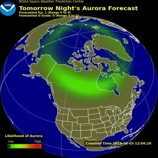 Auroral Viewline Forecast - Tomorrow