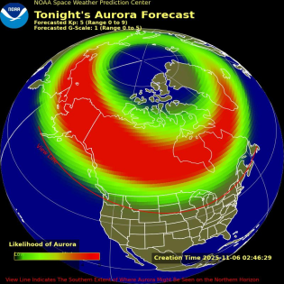 Auroral Viewline Forecast - Tonight